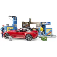 Ігровий набір Bruder АЗС з автомийкою, автомобілем та фігурками (62111) - 3