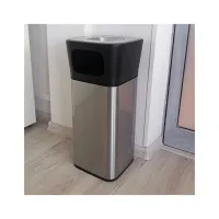 Контейнер для сміття JAH квадратный з попільничкою Срібний металік 25 л (6331) - Зображення 6