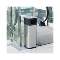 Контейнер для сміття JAH квадратный з попільничкою Срібний металік 25 л (6331) - Зображення 9