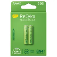 Акумулятор Gp AAA 65AAAHCE-EB2 Recyko 650 mAh * 2 (65AAAHCE / 4891199186677) - 1