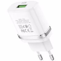 Зарядний пристрій HOCO C12Q Smart QC3.0 charger White (6931474716262) - Image 3