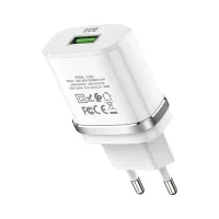 Зарядний пристрій HOCO C12Q Smart USB QC3.0 + cable USB to USB-C 18W White (6931474716309) - 3