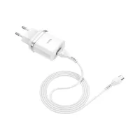 Зарядний пристрій HOCO C12Q Smart USB QC3.0 + cable USB to USB-C 18W White (6931474716309) - 4