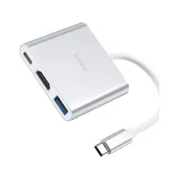 Концентратор HOCO USB-C to USB3.0+HDMI+PD HB14 Silver (6931474725790) - 2