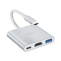 Концентратор HOCO USB-C to USB3.0+HDMI+PD HB14 Silver (6931474725790) - 4