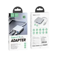 Концентратор HOCO USB-C to USB3.0+HDMI+PD HB14 Silver (6931474725790) - 6
