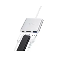 Концентратор HOCO USB-C to USB3.0+HDMI+PD HB14 Silver (6931474725790) - 7