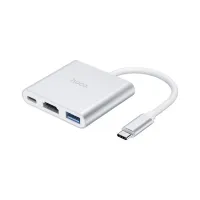 Концентратор HOCO USB-C to USB3.0+HDMI+PD HB14 Silver (6931474725790) - 1