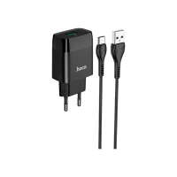Зарядний пристрій HOCO C72Q Glorious USB QC3.0 + cable USB to USB-C 18W Black (6931474732545) - Зображення 2