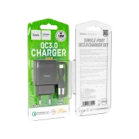 Зарядний пристрій HOCO C72Q Glorious USB QC3.0 + cable USB to USB-C 18W Black (6931474732545) - Зображення 5