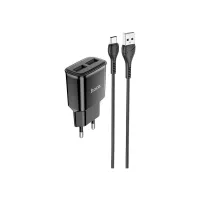 Зарядний пристрій HOCO C88A Star round dual port charger set(Type-C) Black (6931474749543) - 1