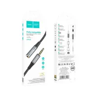 Кабель мультимедійний 3.5mm M to 3.5mm F 1.0m Gray HOCO (6931474762153) - 8