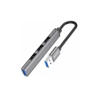 Концентратор HOCO USB to USB 3.0 + 3xUSB 2.0 metal gray (6931474765468) - 2
