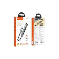 Концентратор HOCO USB to USB 3.0 + 3xUSB 2.0 metal gray (6931474765468) - 5