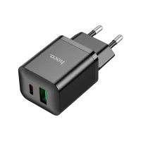 Зарядний пристрій HOCO N28 Founder 1xUSB-C PD20W + 1xUSB QC3.0 Black (6931474783509) - 1