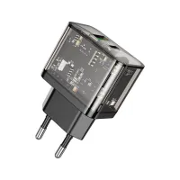 Зарядний пристрій HOCO N34 Dazzling dual-port Black (6931474799166) - 6