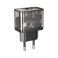 Зарядний пристрій HOCO N34 Dazzling dual-port Black (6931474799166) - 1