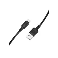 Дата кабель USB 2.0 AM to Micro 5P 3.0m Lenny silicone BX113 black BOROFONE (6941991115547) - 5