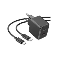 Зарядний пристрій HOCO CS13A Ocean USB-C PD20W + cable USB-C to USB-C Black (6942007603843) - Зображення 1