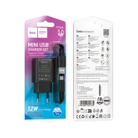 Зарядний пристрій HOCO C134A Solid USB + cable USB to Micro 5P Black (6942007621335) - Зображення 5