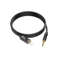 Кабель мультимедійний Lightning to 3.5mm M 1.0m silicone black HOCO (6942007625494) - 2