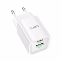 Зарядний пристрій HOCO C149A Charm 1xUSB-C PD30W + 1xUSB QC3.0 White (6942007630337) - Image 3