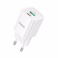 Зарядний пристрій HOCO C149A Charm 1xUSB-C PD30W + 1xUSB QC3.0 White (6942007630337) - Image 1