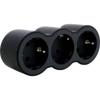 Мережевий розгалужувач Legrand СТАНДАРТ 3х2К+З фронтальні розетки , колір Чорний (694519) - 2