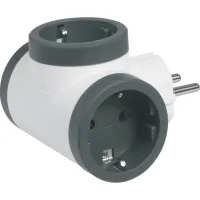 Мережевий розгалужувач Legrand ПРЕМІУМ 3х2К+З бокові розетки, колір Білий/Чорний (694520) - 3