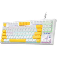Клавіатура Aula F3032 keycaps plus 21 Yellow keys KRGD Red USB UA White (6948391204680) - 2