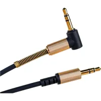 Кабель мультимедійний 3.5mm M to 3.5mm M 1.0m 90° corner Black HOCO (6957531025665) - Зображення 2