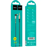 Кабель мультимедійний 3.5mm M to 3.5mm M 1.0m 90° corner Black HOCO (6957531025665) - Зображення 6