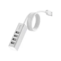 Концентратор HOCO USB 2.0 to 4xUSB Line machine HB1 Silver (6957531038146) - 3