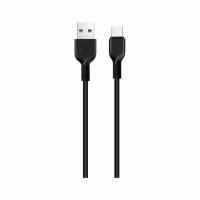 Дата кабель USB 2.0 AM to USB-C 1.0m 3A PVC X20 black HOCO (6957531068846) - Image 1