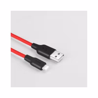 Дата кабель USB 2.0 AM to Lightning 1.0m 2A silicone X21 black+red HOCO (6957531071372) - Image 5