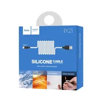 Дата кабель USB 2.0 AM to USB-C 1.0m 2A silicone X21 black+white HOCO (6957531071402) - 4