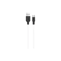 Дата кабель USB 2.0 AM to USB-C 1.0m 2A silicone X21 black+white HOCO (6957531071402) - 1