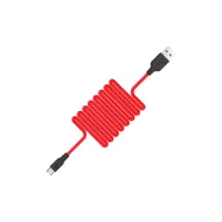 Дата кабель USB 2.0 AM to USB-C 1.0m 2A silicone X21 black+red HOCO (6957531071419) - 2