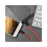 Дата кабель USB 2.0 AM to USB-C 1.0m 2A silicone X21 black+red HOCO (6957531071419) - 4