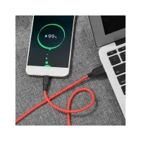 Дата кабель USB 2.0 AM to USB-C 1.0m 2A silicone X21 black+red HOCO (6957531071419) - 5