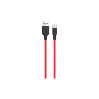 Дата кабель USB 2.0 AM to USB-C 1.0m 2A silicone X21 black+red HOCO (6957531071419) - 1