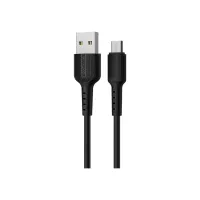 Дата кабель USB 2.0 AM to Micro 5P 1.0m 2A PVC BX16 black BOROFONE (6957531099499) - 1