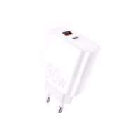 Зарядний пристрій WUW C208 1xUSB-C PD30W + 1xUSB QC3.0 18W White (6972573333417) - Image 1
