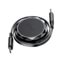 Дата кабель USB-C to USB-C 0.8m 60W dual retraction C13-03 Black Acefast (6974316280132) - 2