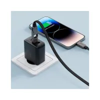 Дата кабель USB-C + USB-A to USB-C 1.2m 3.0A zink alloy C13-04 Black Acefast (6974316282334) - 6