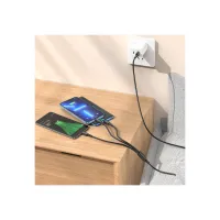 Дата кабель USB 2.0 AM to Lightning + Micro 5P + USB-C 1.0m 2A PVC BX71 black BOROFONE (6974443384543) - 5