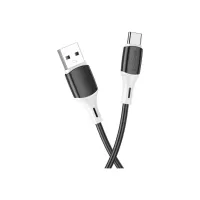 Дата кабель USB 2.0 AM to USB-C 1.0m 3A silicone BX79 black BOROFONE (6974443384789) - Зображення 2