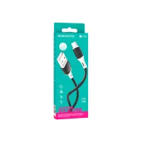 Дата кабель USB 2.0 AM to USB-C 1.0m 3A silicone BX79 black BOROFONE (6974443384789) - Зображення 3