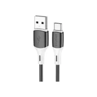Дата кабель USB 2.0 AM to USB-C 1.0m 3A silicone BX79 black BOROFONE (6974443384789) - Зображення 1