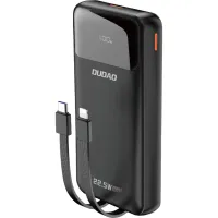 Батарея універсальна Dudao K15Pro 20000mAh PD/22.5W, QC, with built-in cables, Black (6977196682430) - Зображення 1